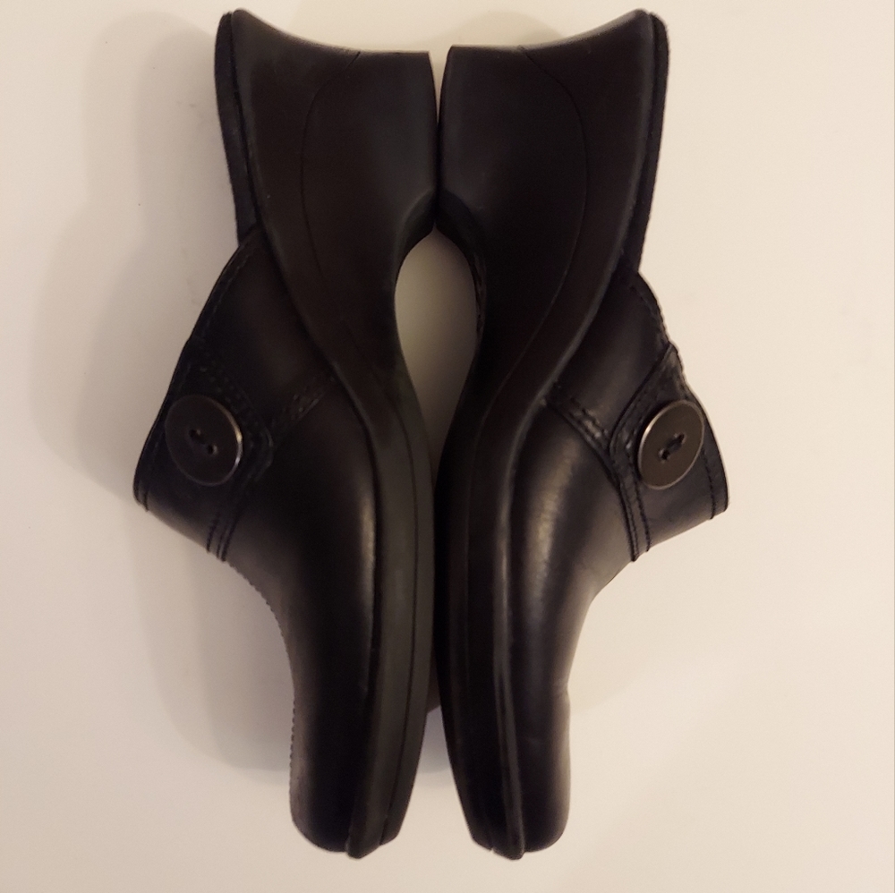 Clarks Leather Clogs With Buttons - image 3